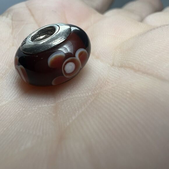 Pandora Sterling Silver Murano Glass Red Flowers for You Bead Charm 790646 925 - Picture 3 of 10